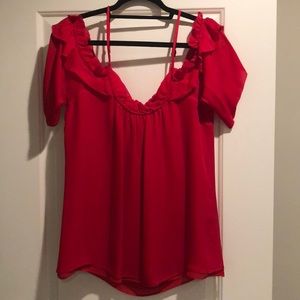 Beautiful silk cold shoulder blouse like new